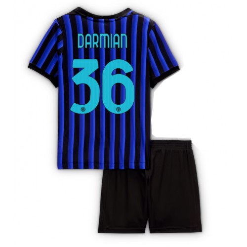 Stroje piłkarskie Inter Milan Matteo Darmian #36 Koszulka Podstawowej dla dzieci 2025-26 Krótki Rękaw (+ szorty)